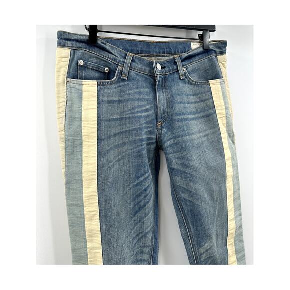 rag & bone The Skinny Racer Relay jeans stripe slim zipper ankle low rise 30 - Picture 3 of 10